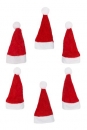 Weihnachtsmütze Filz rot/weiss klein D=35mm, 6er-Set